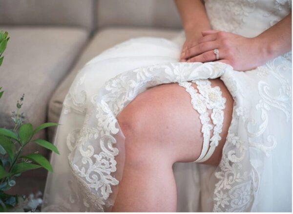 Ivory Pearl Wedding Garter Set 